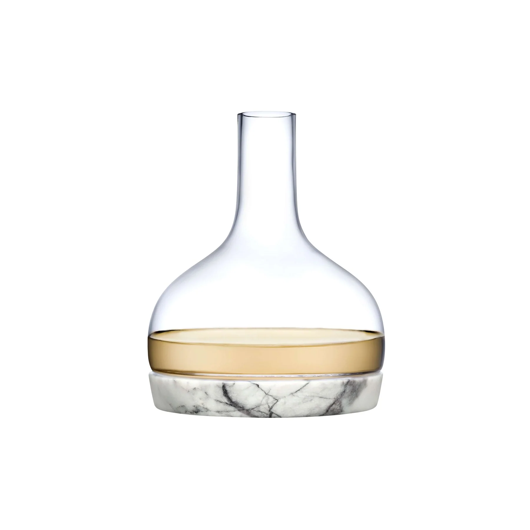 NUDE GLASS Chill Whisky Carafe With Marble Base